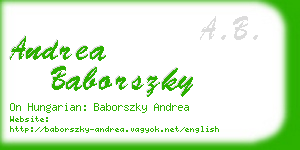 andrea baborszky business card